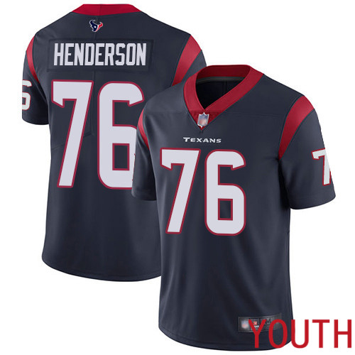 Houston Texans Limited Navy Blue Youth Seantrel Henderson Home Jersey NFL Football #76 Vapor Untouchable->youth nfl jersey->Youth Jersey